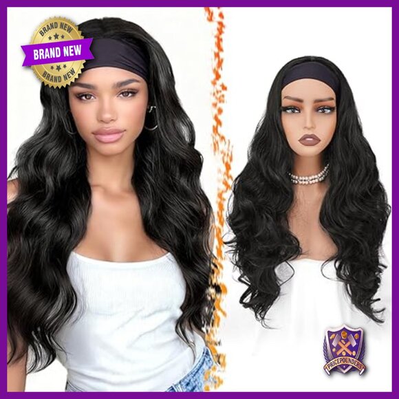 Human Hair Clip-in Bangs with Body Wave Headband Wig main image 6